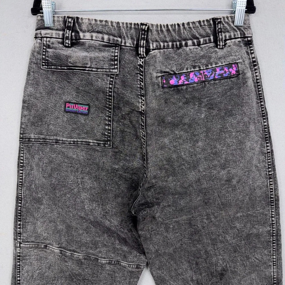 Pit Viper Mens Medium Gray Acid Wash Sport Denim Jogger Pants Streetwear Y2K